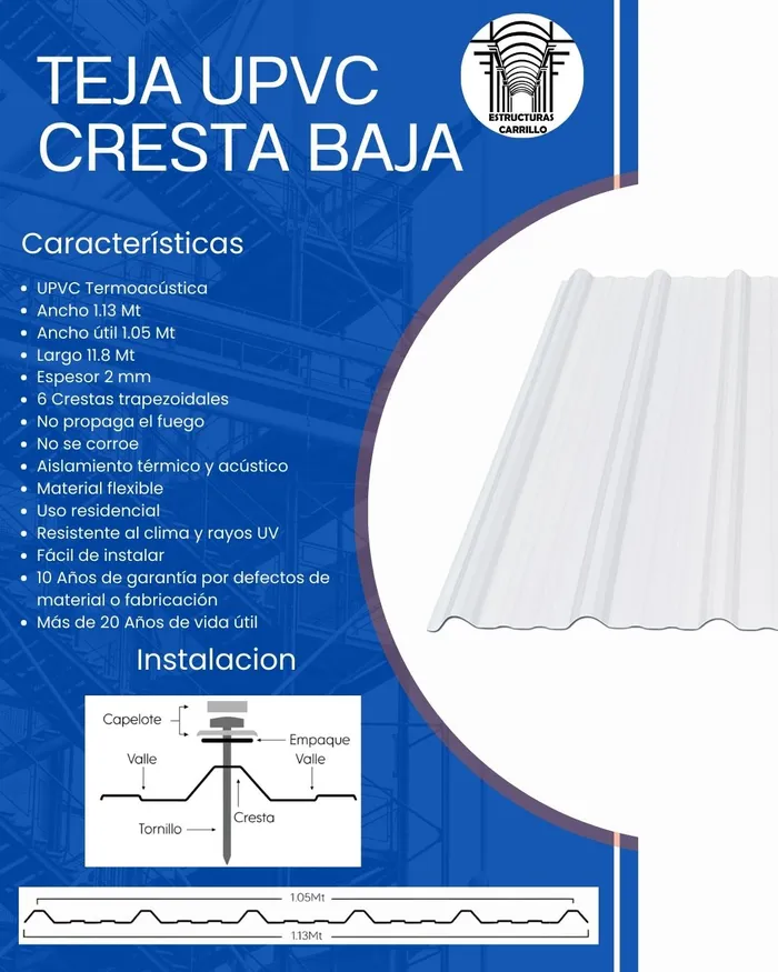 Teja UPVC Cresta Baja